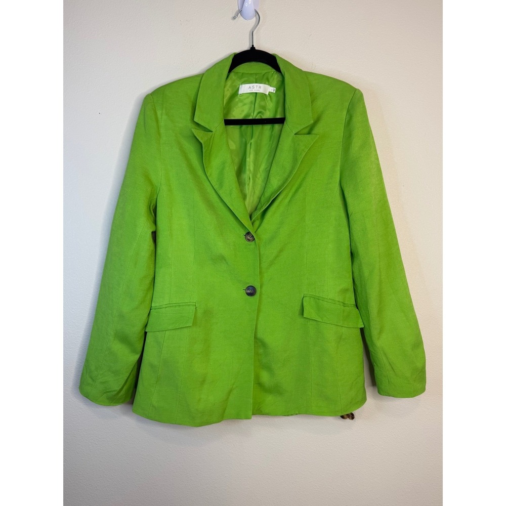 ASTR the label Women's Linen Blend Blazer in‎ Lime Sz L